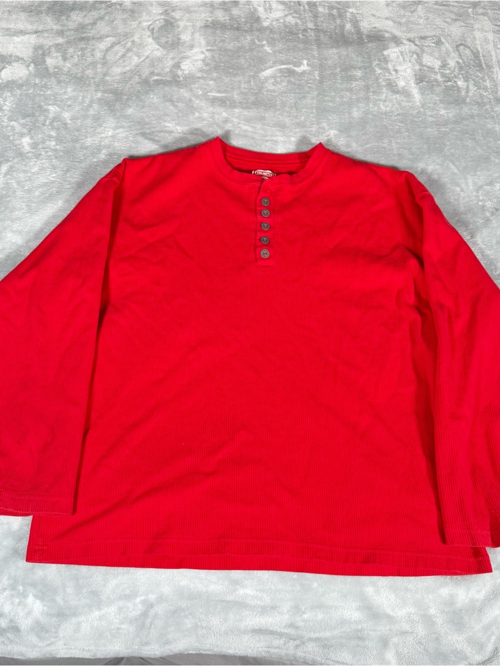 Vintage Marlboro Unlimited Thermal Henley T Shirt Mens XL Long Sleeve Red 90s